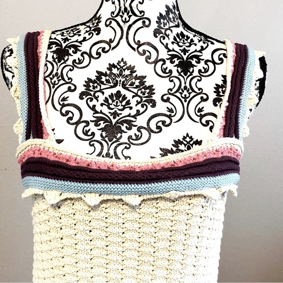 Andrew Marc New York Women's Crocheted Multicolored Top Sz-L - Picture 2 of 7